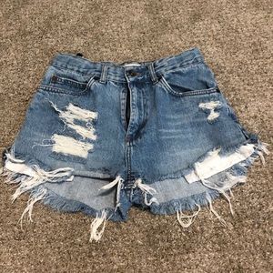 Cut off denim shorts